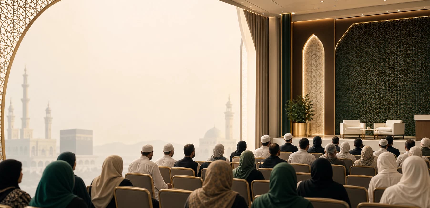 Hajj seminar audience in a premium event hall